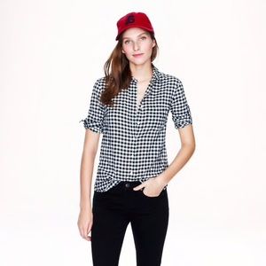 J. Crew Crinkle Boy Shirt in Black Check
